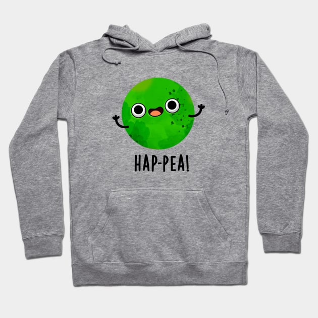 Hap-pea Cute Happy Pea Pun Hoodie by punnybone